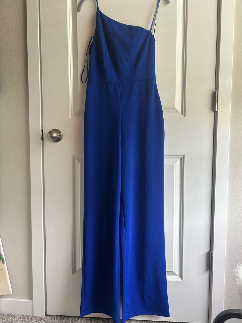 Sleeveless Cobalt Wide-Leg Jumpsuit